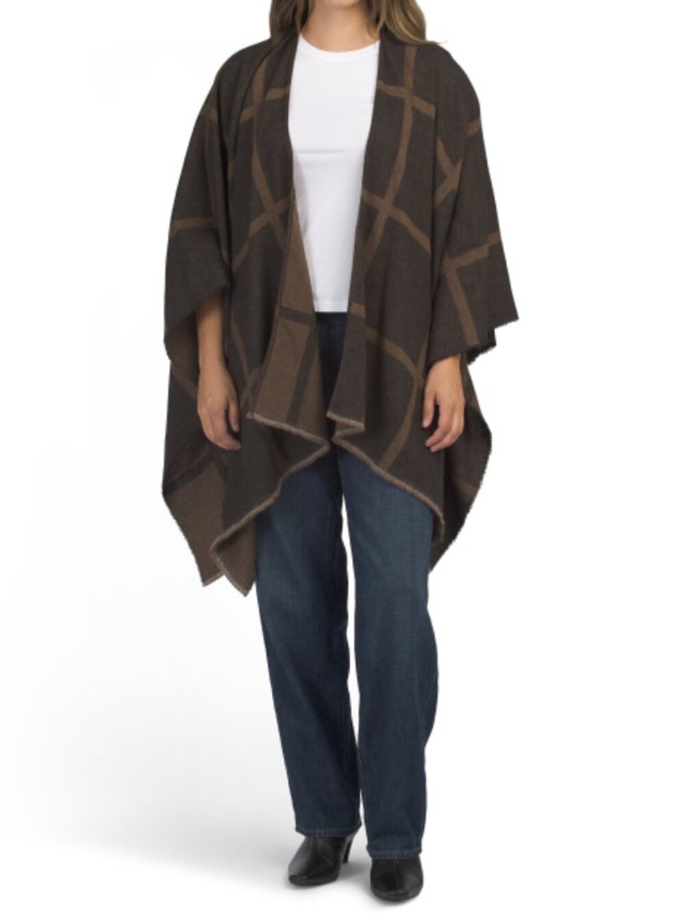CBM Made In Italy Wide Pane Ruana Poncho